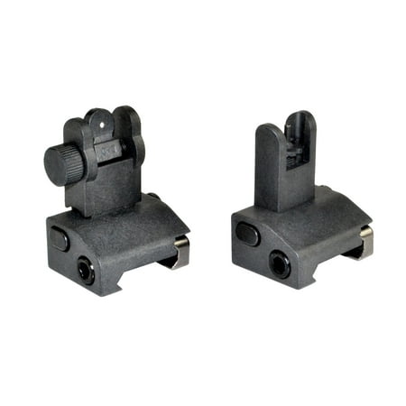 - Sniper Flip-Up Back-up Sight Set, Front and Rear, Plastic, Black