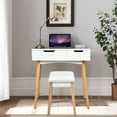 thumbnail image 4 of Patiojoy Coiffeuse avec Miroir à Rabat 2-en-1 Commode et Tabouret, 4 of 6