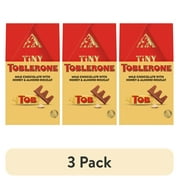 (3 pack) TOBLERONE Tiny Milk Chocolate Bars with Honey and Almond Nougat, 1 Gift Bag (30 Pieces)