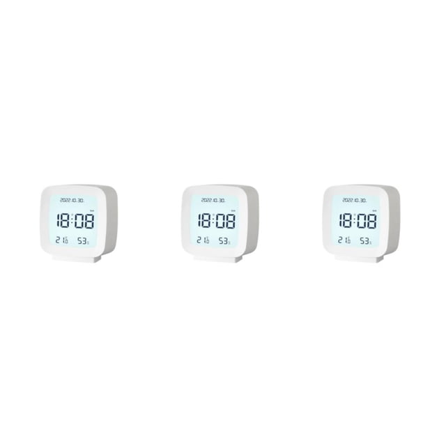 Billuyoard Reemplazo de reloj digital LCD Color sólido Dormitorio Estudiante Niños Alarmas Termómetro Medidor de humedad Retroiluminación Type1 NO1