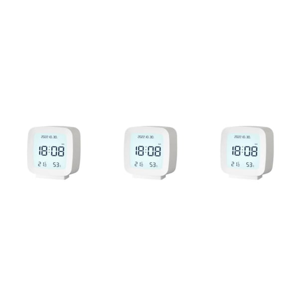 Matsuzay Reloj digital ABS Pantalla de fecha de reemplazo Estilo simple LCD Dormitorio Niños Alarmas Termómetro Retroiluminación Blanco Type1 NO1