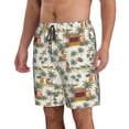 thumbnail image 2 of Kdxio Hawaiian Style Pattern Mens Casual Shorts - Drawstring Summer Beach Sports Shorts for Men, 2 of 9