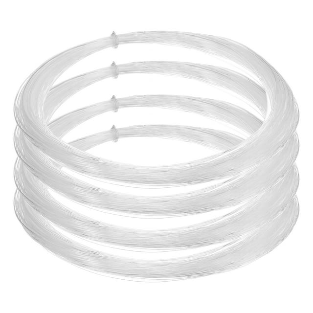 Uxcell 4 Pcs Hilo de Pesca Claro 630ft Cuerda de Nylon para Pulsera de Pesca 0.5mm Cuerda Monofilamento Invisible para Colgar Decoraciones de Globos Artesanías Joyería Fabricación de Perlas Costura