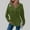 Olive Green, variant on Lovskoo Waffle Knit Hoodies for Women Dressy V Neck Button Down Blouse Fall Winter Long Sleeve Pullover Solid Color T-shirt Olive Green