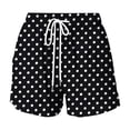 thumbnail image 6 of Only Moment Black Polka Dot Shorts Ladies Daily Lounge Shorts Linen Shorts Elastic Waist Comfy Soft Lounge Shorts ,L, 6 of 6