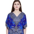 thumbnail image 6 of Royal Blue Short Kaftan Dress Women's Plus Size Paisley Ladies Caftan Dresses, 6 of 7