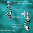 thumbnail image 4 of Blue Turquoise Earrings - 925 Sterling Silver Dangle Beach Boho Earrings for Women - Unique Western Jewelry for Women Birthday Christmas Gifts for Her, 4 of 6