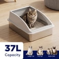 thumbnail image 3 of XXXL Cat Litter Box Jumbo for Big Cat Multiple, Extra Large Stainless Steel Litter Box with High Sides, Metal Litter Box with Scoop, Easy to Clean, Silver Gary, 3 of 8