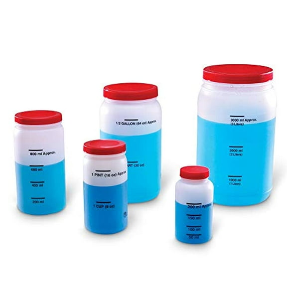 Learning Resources Measuring Jars, Science Classroom Supplies, Set of 5, Ages 5, 6, 7 