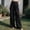 Black, variant on Womens Casual Wide Leg Solid Color Pants, High Waisted Button Down Straight Long Trousers Palazzo Pants, Plain Trendy Beach Casual Going Out Womens Pants Gray XXL