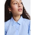 thumbnail image 4 of Free Assembly Women's and Women's Plus Cotton Eyelet Button Front Shirt with Short Sleeves, Sizes XS-4X, 4 of 5
