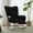 BLACK（+ footrest), variant on Hforesty Nursery Rocking Chair Teddy Upholstered Glider Rocker,with Comfortable Armchair for Living Room & Nursery, GREEN