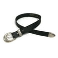 thumbnail image 2 of 1.25" (32mm) South Western Style Buffalo Leather Belts - Black (56 for 54" Waist), 2 of 5