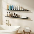 thumbnail image 5 of 48 Inch Long Floating Shelves Wall Mounted Set of 2, Large Wood Wall Shelves for Storage, Rustic Hanging Shelves for Display,Bedroom Living Room Bathroom Kitchen Office Black, 5 of 6