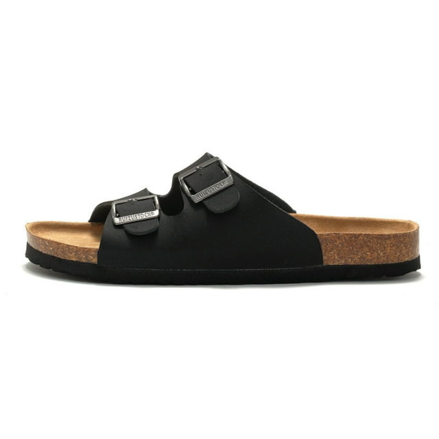 Unisex Sandals Cork Footbed Casual Slides with 2 Adjustable Buckle Straps for Men Women