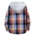 thumbnail image 4 of cllios Men's Flannel Shirts Plaid Hoodies Streetwear Button Down Shirt Jacket Modern Fit Long Sleeve Cardigan Jacket, 4 of 9