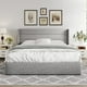 thumbnail image 2 of Bedroom furniture large lift storage bed, modern wing-back headboard, no springs required, hydraulic storage, light beige My Lux Decor Round, 2 of 11