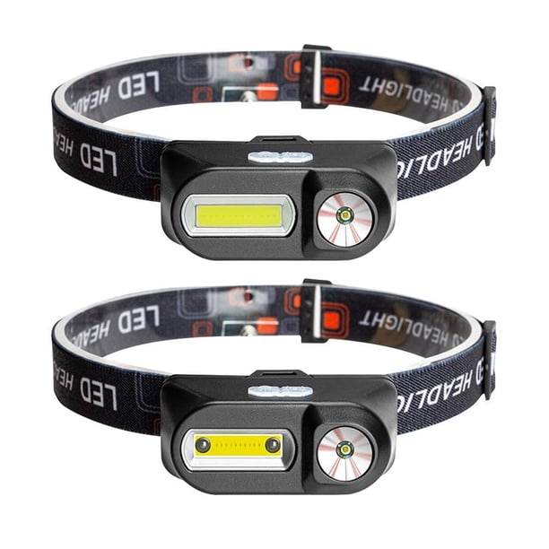 Lámpara Linterna frontal LED USB 6 modos XPE COB Linterna de caza al aire libre (B)