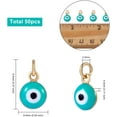 thumbnail image 2 of 50Pcs Evil Eye Charms Alloy Enamel Lucky Turkish Eye Pendants Real 18K Gold Plated, 2 of 9