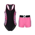 thumbnail image 4 of MSemis Kids Girls 2 Piece Tankini Set Rash Guard One-piece Swimsuit, 4 of 5