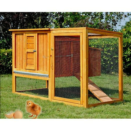 Pawhut 64 in. Chicken Coop Hen House with Nesting Box and Outdoor Run 