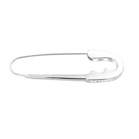 - Safety Pin Symbol Support For Refugees Threader Earrings Crystal Accent Rose Gold Silver Plate Surgical Steel Add Charm