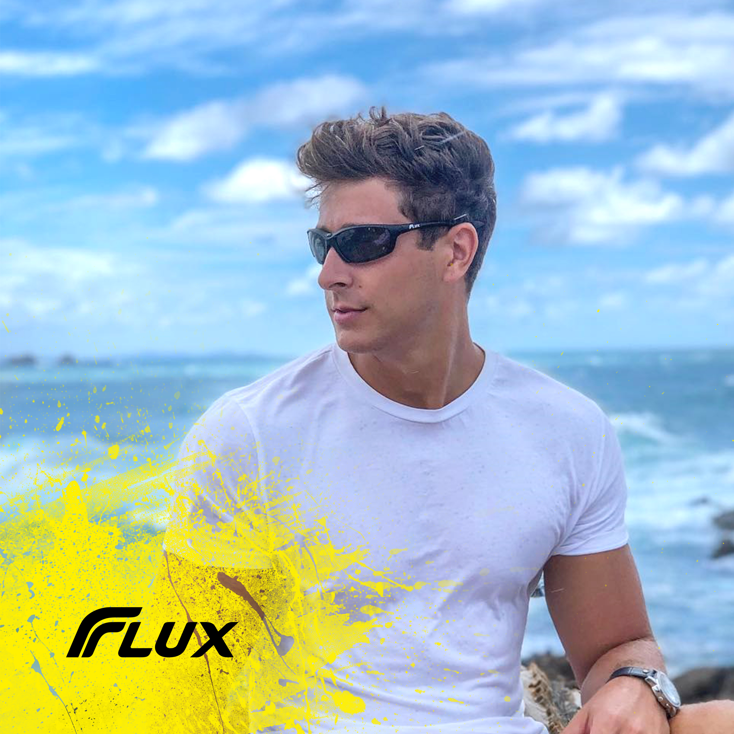 Flux SPORTECH Polarized Sunglasses for Men & Women UV400 Lightweight TR90 Frame, Non-Slip Nosebridge and Temples
