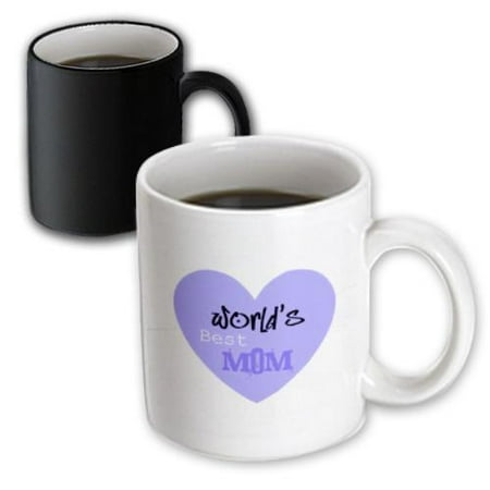 3dRose Worlds Best Mom Purple Heart Mothers Day, Magic Transforming Mug,