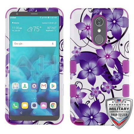 Hibiscus Flowers Care LG Stylo 4 Phone Case Tuff Hybrid Shockproof Impact Rubber Dual Layer Hard Soft Protective Hard Case Cover Hibiscus Flowers Purple Phone Case for LG Stylo 4 ()