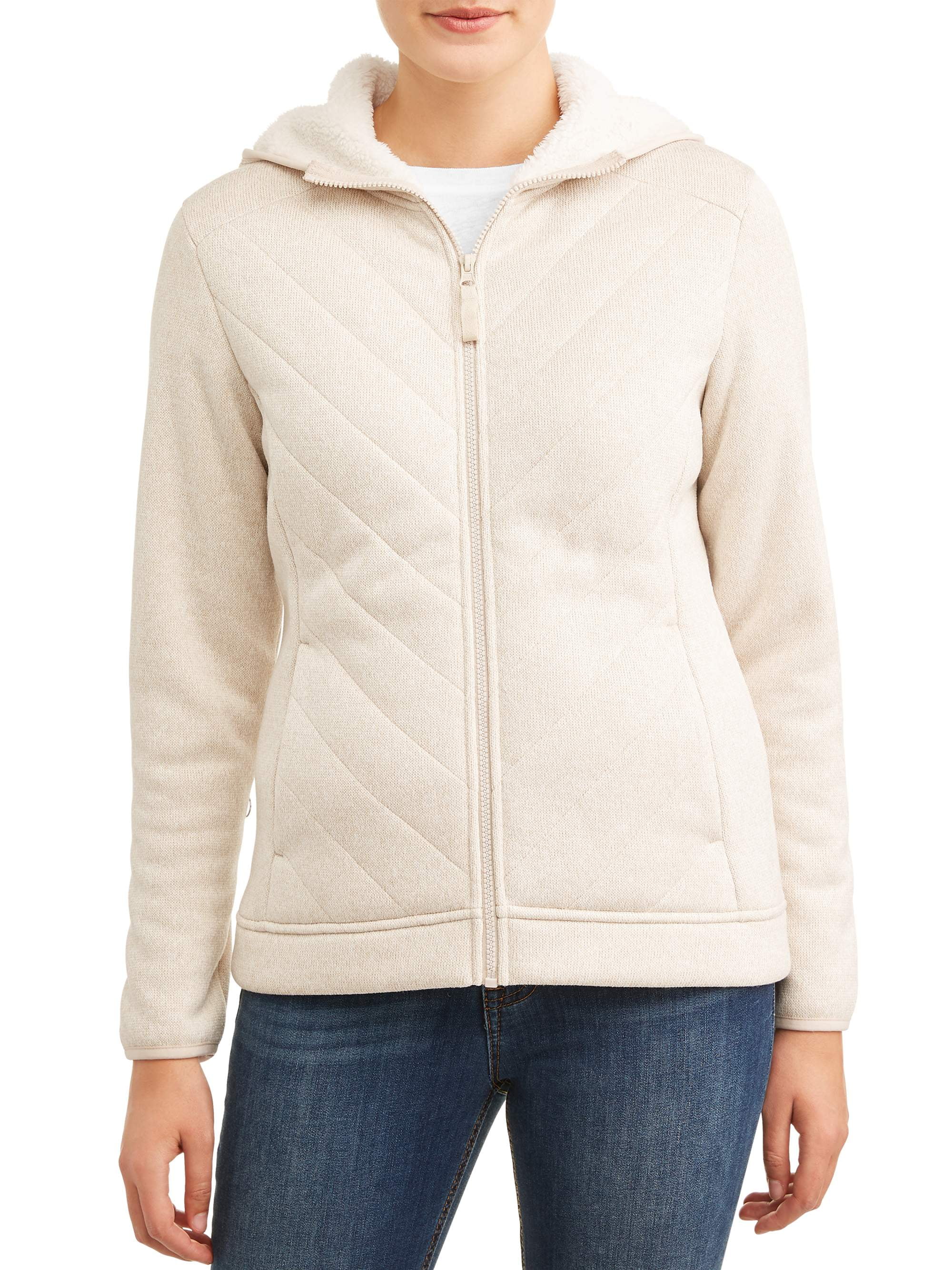 Time and Tru Time and Tru Women's Plus Sweater Fleece Jacket with