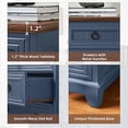 thumbnail image 6 of Joaxswe Vertical 6-Drawer Retro Wood Dresser, Vintage Adult Chest with Black Handles for Bedroom, Hallway, Entryway, Guest Room, Blue, 6 of 7