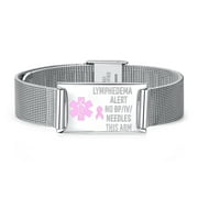 LinnaLove Lymphedema Alert Bracelets No Needle or BP Bracelets Stainless Steel Medical id Bracelets for Women