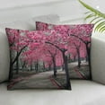 thumbnail image 3 of Acheng Throw Pillow Cover Blossoms in Central Park Landscape Cherry Trees Forest Spring Season Picture Decorative Pillow Case Funny Home Decor Square Cushion Pillowcase Set Of 2 24x24in, 3 of 7