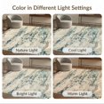 thumbnail image 7 of ODIKA 3'x5' Blue Beige Abstract Distressed Vintage Washable Area Rug Contemporary Weathered Paint Drip Artistic Modern for Hallway, Laundry Room, Non-Slip, Flatweave, Easy Care, 7 of 7