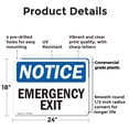 thumbnail image 2 of (2 Pack) Emergency Exit OSHA Notice Sign 24 Inch X 18 Inch Plastic Sign, Weather Resistant, UV Protected for Workplace, Business, and Construction Site, Made in the USA, 2 of 8