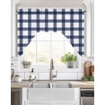 thumbnail image 2 of Farm Blue Plaid Swag Valance for Windows 56'' x 36'', Light Filtering Kitchen Curtains Valances for Bathroom/Living Room/Bedroom/Café, Rod Pocket Curtain Panel, 2 of 6
