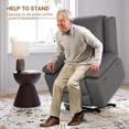 thumbnail image 2 of Eastvita 22-Inch Grey PU Leather Power Lift Recliner Chair with Massage Heat Functions, 2 of 7