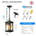thumbnail image 6 of VIANIS Outdoor Pendant Light Fixture, Farmhouse Exterior Hanging Lights with Adjustable Chain, Anti-Rust Aluminum Frame with Tempered Water Glass, Hanging Lantern for Front Door Ceiling Entry Porch, 6 of 7