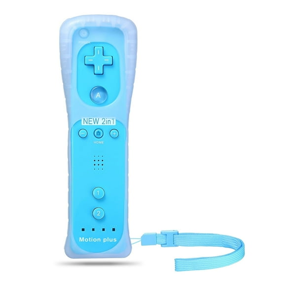 2 in 1 Motion Plus Remote Controller for Nintendo Wii / Wii U Console Video Games with Case Blue