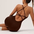 thumbnail image 5 of CHUMUD Womens Workout Outfit Built-In Bra Crisscross Back Tummy Control Butt Lifter Bodysuit Shorts, Seamless Activewear Romper Yoga Gym, 5 of 6