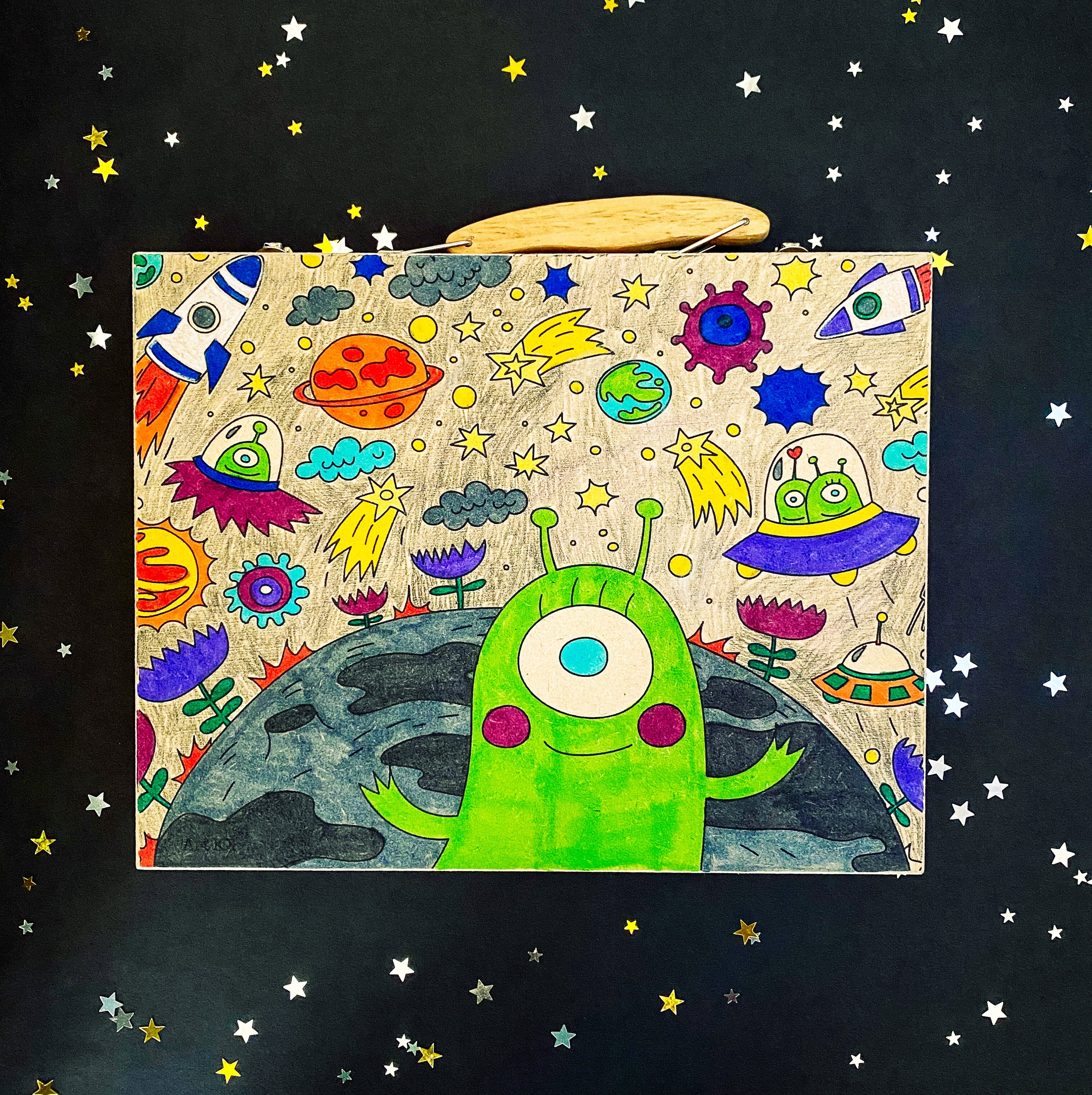 Art 101 Beginners Colorable Wood Multifunctional Art Set with 78 pieces for Children, Unisex
