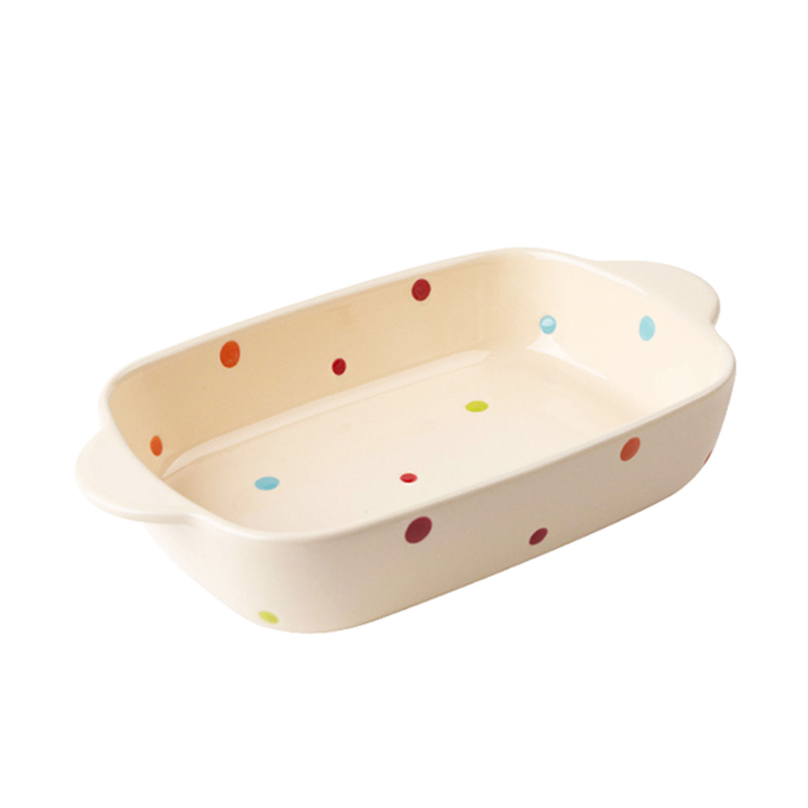 Qeeadeea Spotted Pattern Baking Pan, Rectangular Lasagne Pan With