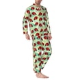 thumbnail image 2 of Rocae Red Ladybugs And Leaf for Men's Pajamas Set Mens Pjs Sets Long Sleeve Button Down Sleepwear-Small, 2 of 7