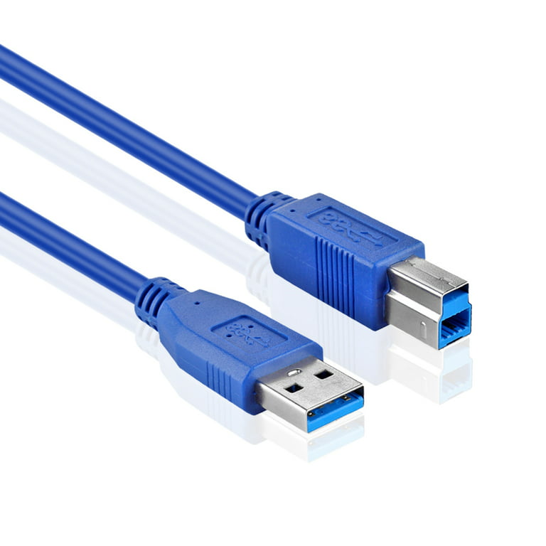 Krydderi på overflade USB 3.0 Type A to B Cable (10 Feet) Superspeed Printer Data Sync Charging  Extension Male to Male M/M Connector Wire Cord Plug Jack in Blue -  Walmart.com