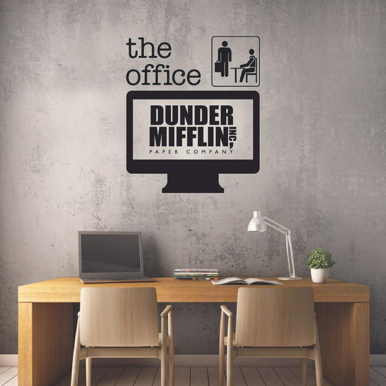  Black Dunder Mifflin Paper Company Logo Sticker (The Office  Funny tv Show) : Sports & Outdoors
