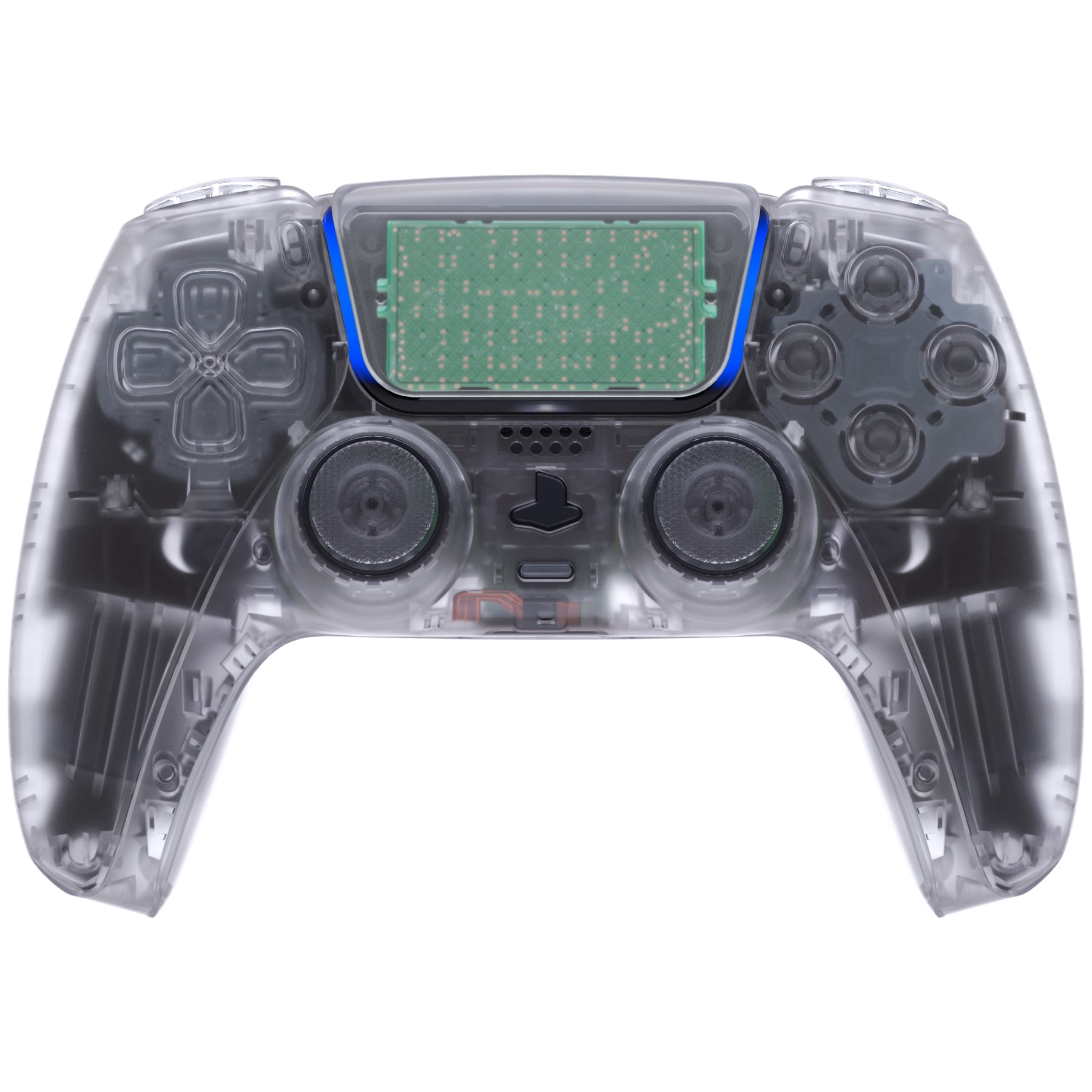 eXtremeRate Clear Replacement Full Set Housing Shell w/Buttons Touchpad Cover for ps5 Controller