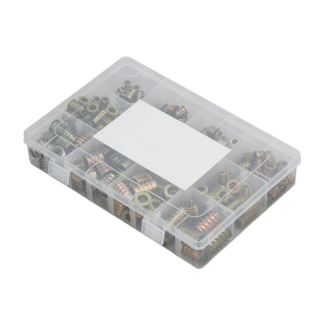 265Pcs Zinc Alloy Threaded Inserts Nuts Assortment Kit M4 M5 M6 M8 M10 For Wood Furniture