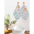thumbnail image 2 of Easter Kitchen Dish Towels for Drying Dishes Set of 2, Spring Rabbits Ears Feet Flowers Wooden Grain Waffle Weave Microfiber Hand Tea Bathroom Towels Quick Dry & Absorbent Towel 12x12, 2 of 7