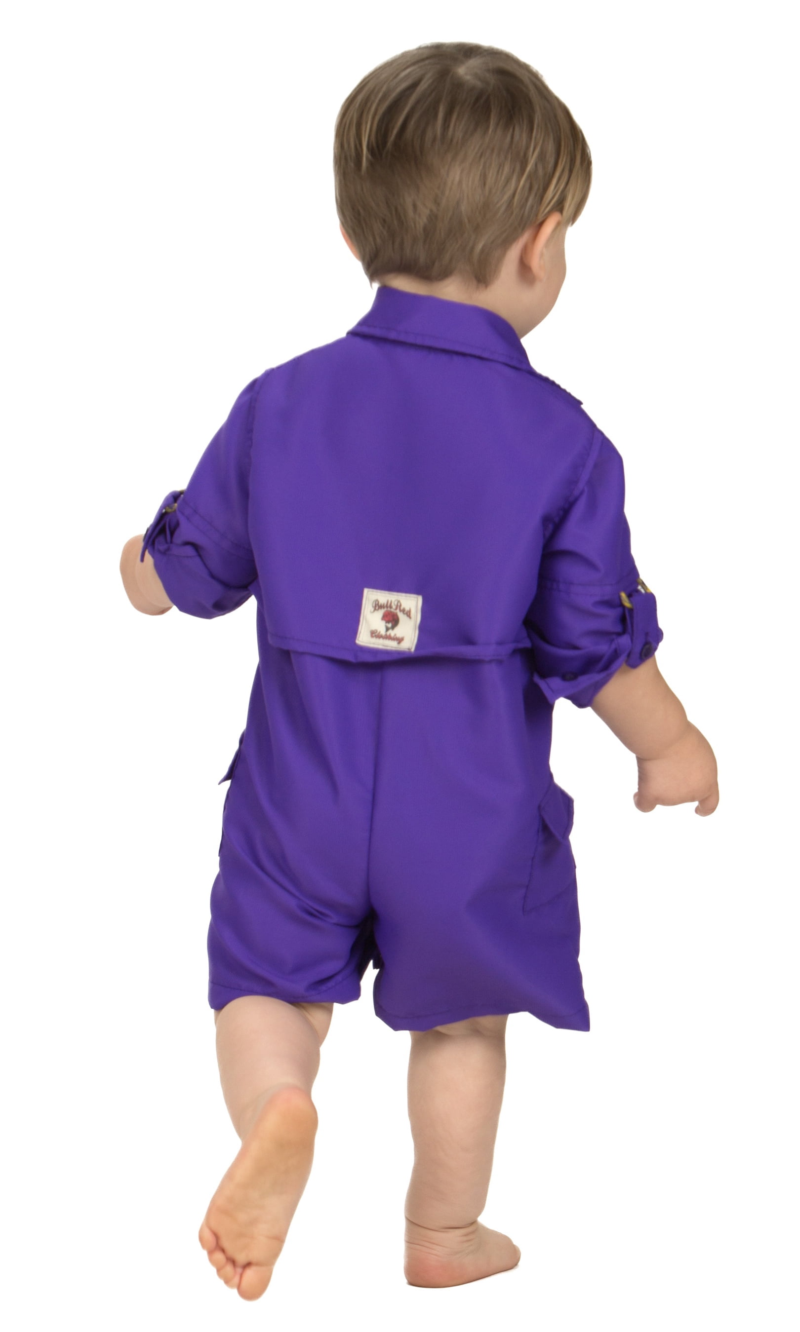 BullRed Baby Vented One Piece Fishing Shortall Romper w/ Snap Closure (6 Solid Colors)