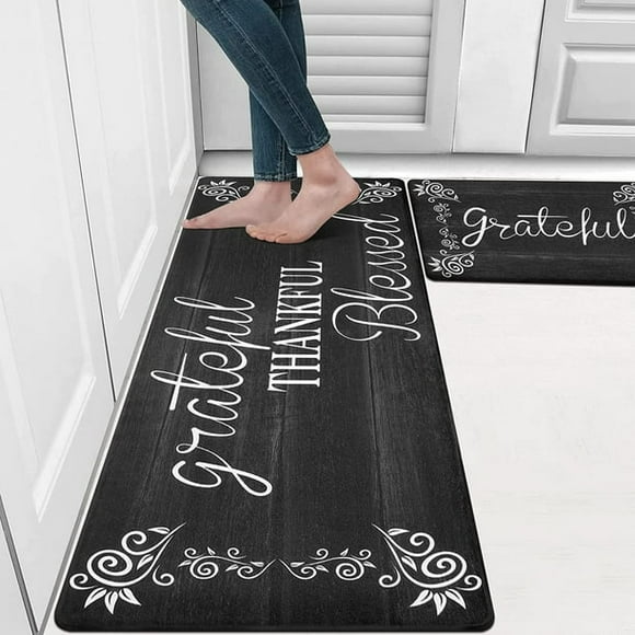 MeyJey Kitchen Rug Anti Fatigue Kitchen Mat Non Skid Waterproof Cushioned Floor Mat and Runner Rug